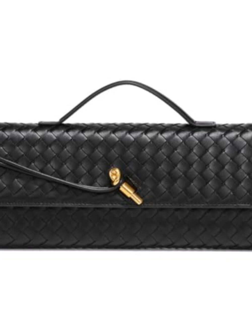 Woven PU Leather Evening Clutch Crossbody Shoulder Bag Wristlet